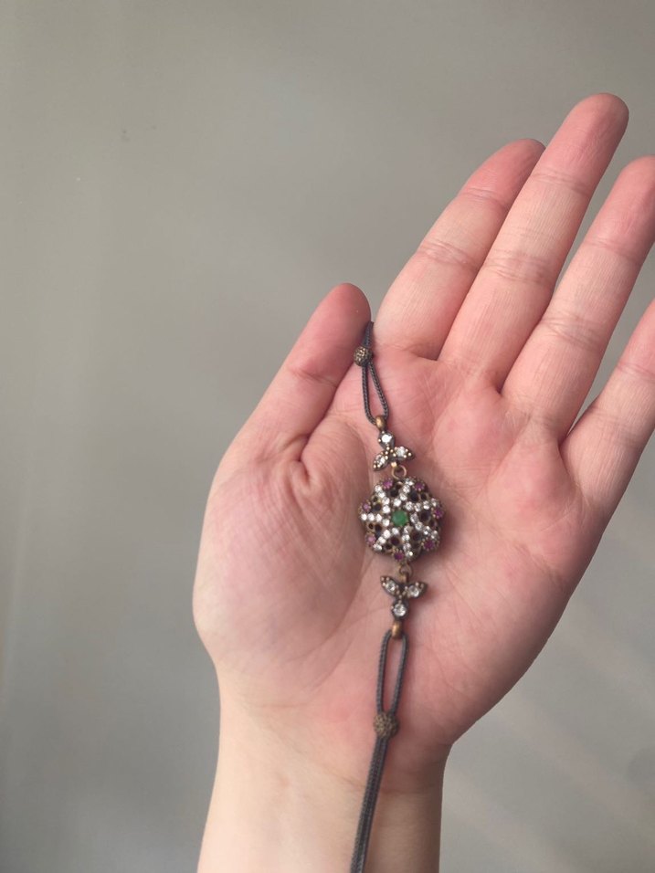 925 ayar doğal taşlı otantik bileklik - Görsel 2