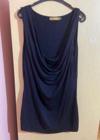 Diğer Degaje yaka tunik/mini elbise