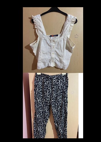 Bohem pantolon-crop takım