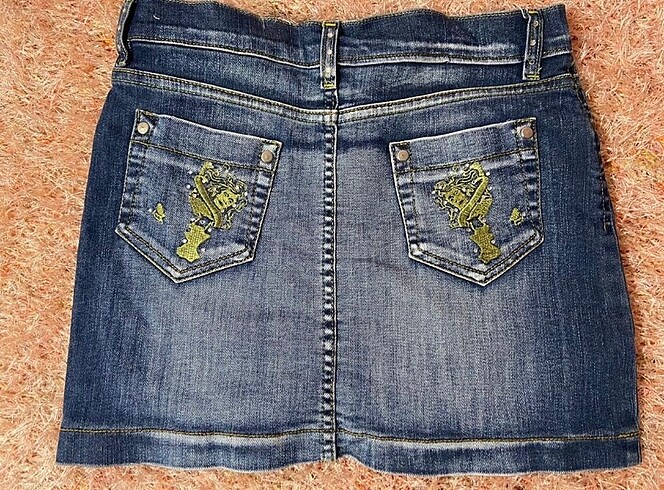 American Vintage Taşlı işlemeli kot etek