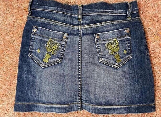 American Vintage Taşlı işlemeli kot etek