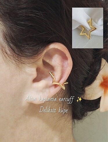 Beden altın Renk 2 adet earcuff