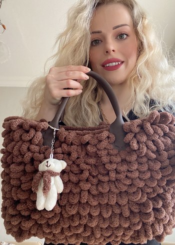 Kahverengi Teddy çanta - Görsel 4