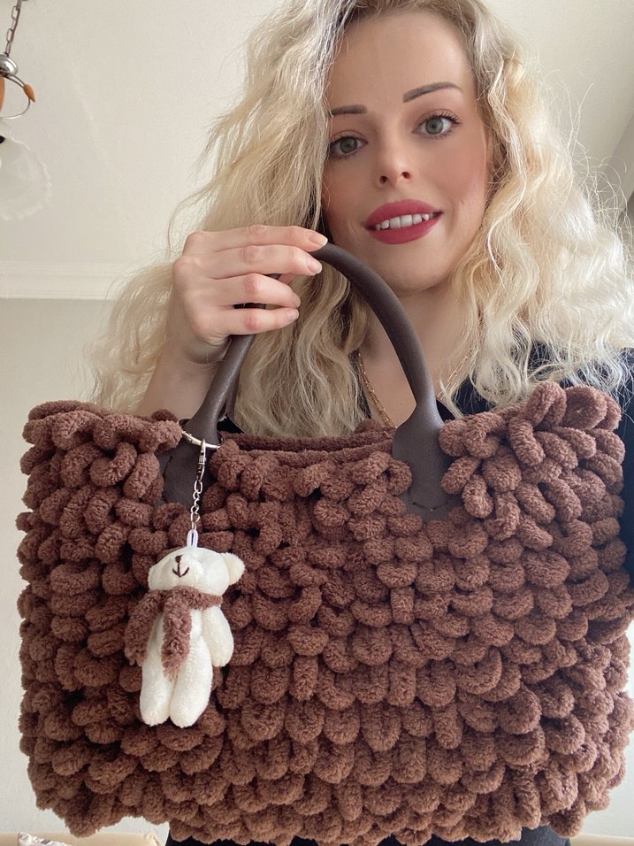 Kahverengi Teddy çanta - Görsel 4