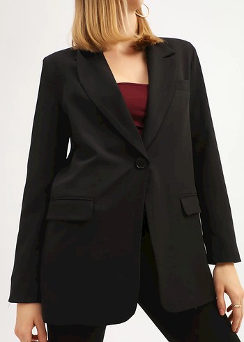 m Beden siyah Renk Siyah Şık Kadın Blazer Ceket