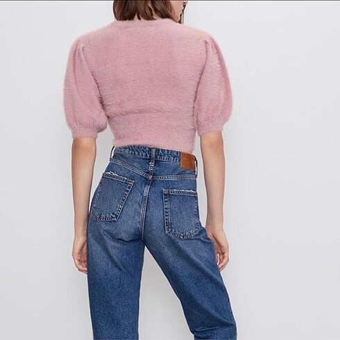 Zara Zara crop pembe kazak