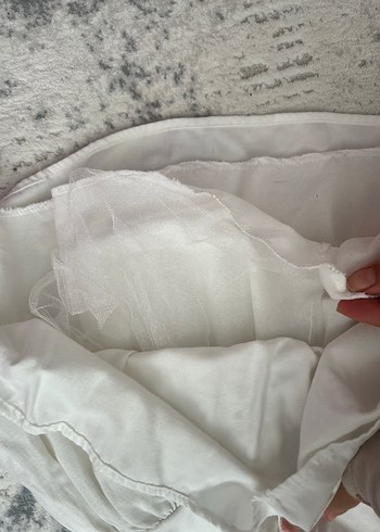 Kız Çocuk Beyaz Kolsuz Keten Elbise - Görsel 3