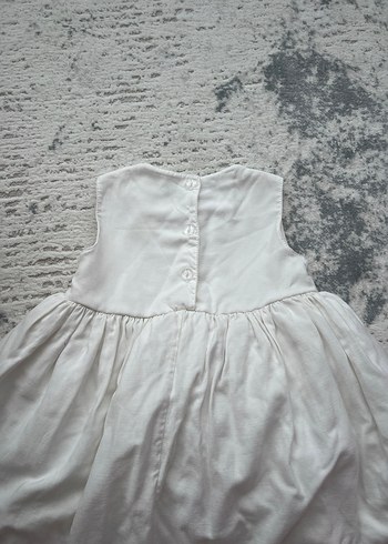 Kız Çocuk Beyaz Kolsuz Keten Elbise - Görsel 2