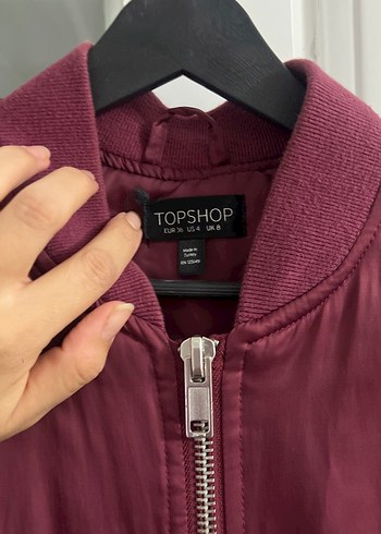 Bordo Fermuarlı Kadın Ceket - Görsel 2