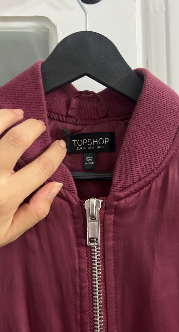 Bordo Fermuarlı Kadın Ceket - Görsel 2