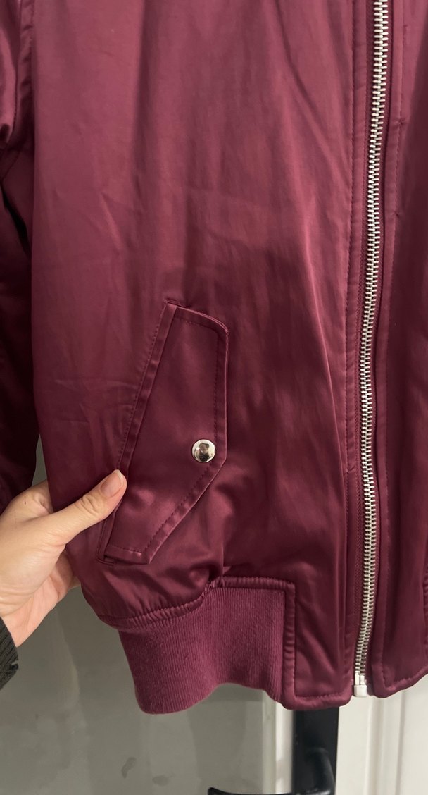 Bordo Fermuarlı Kadın Ceket - Görsel 3