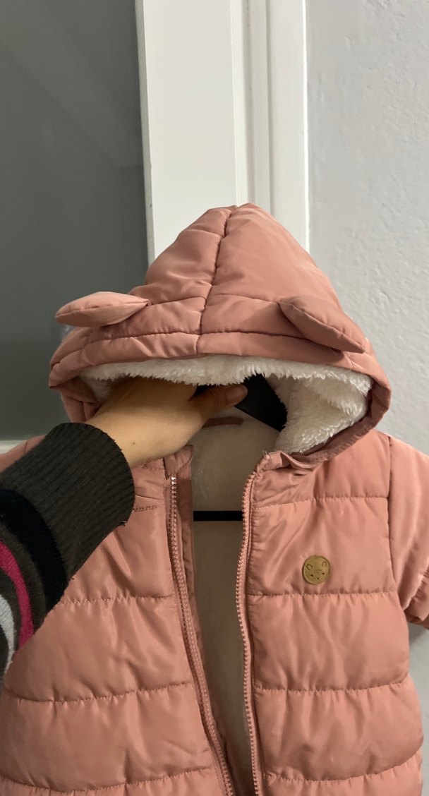 Kız Bebek Pembe Kürklü Tulumu - Görsel 4