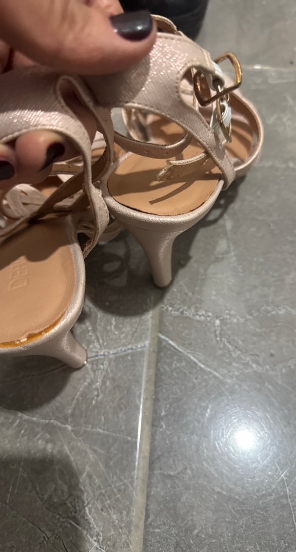 Bej Yılan Desenli Tokalı Topuklu Kadın Ayakkabı - Görsel 5