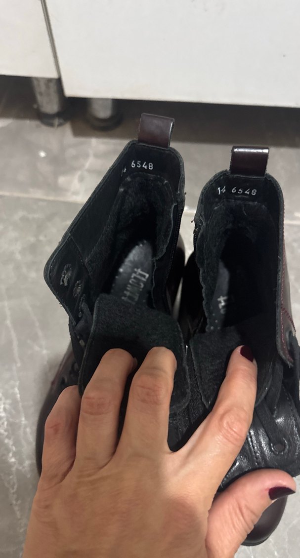 Bordo Deri Gotik Kadın Bot - Görsel 3