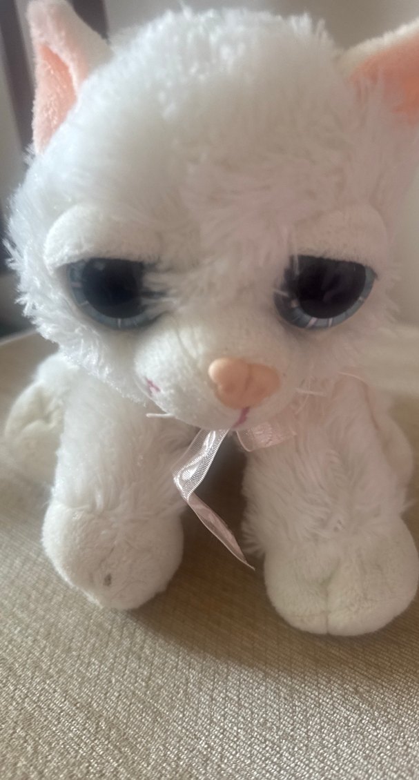 Beyaz Peluş Oyuncak Kedi - Görsel 5