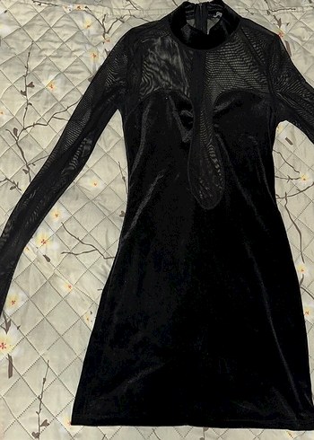 Siyah Transparan Zara elbise - Görsel 2
