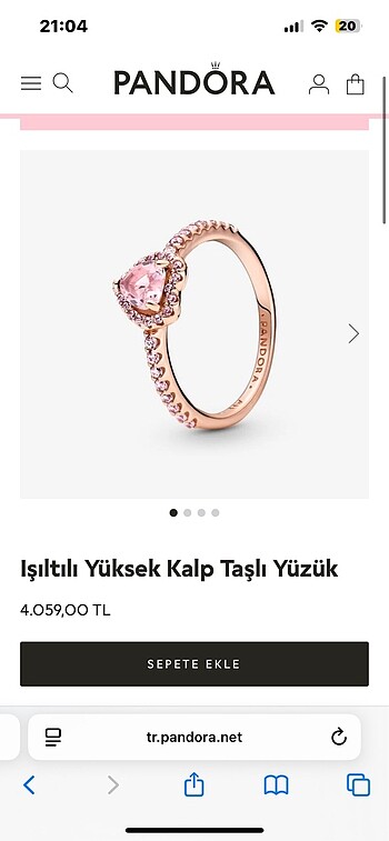 Beden pembe Renk Pandora kalpli yüzük ????