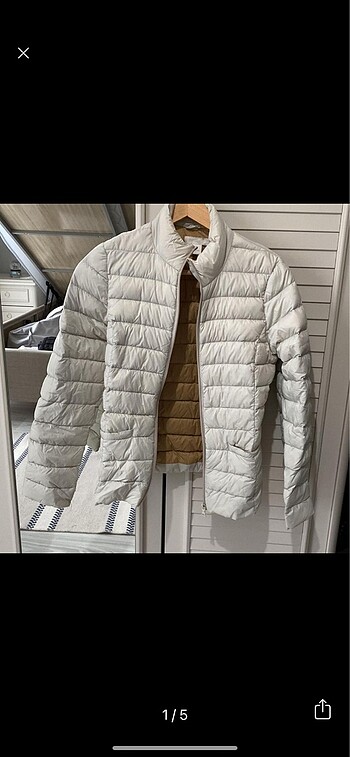 H&M Kaz tüyü krem mont