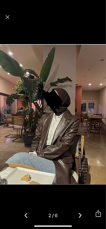 Diğer Kahverengi deri blazer