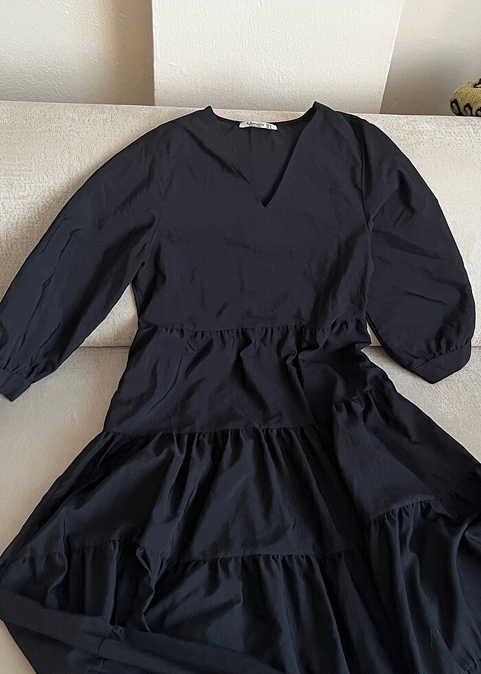 siyah klos kat elbise - Görsel 2