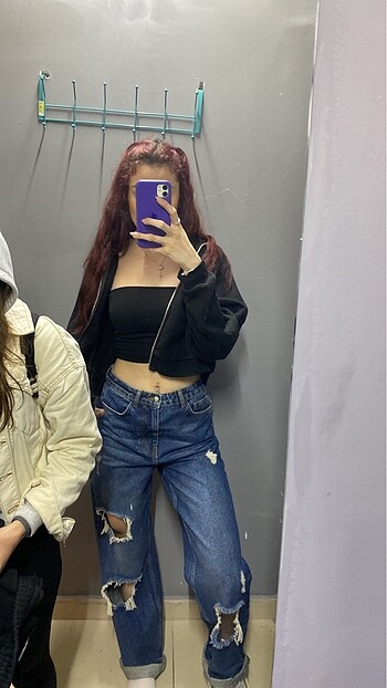 Boohoo baggy yırtık jean