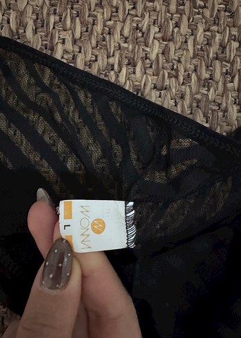 l Beden siyah Renk Transparan takım