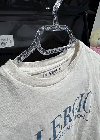 xs Beden beyaz Renk Pull&bear Beyaz Baskılı Kadın Tişört