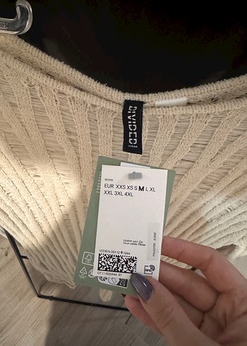 H&M Bej Bohem Salaş Örme Kadın elbise - Görsel 2