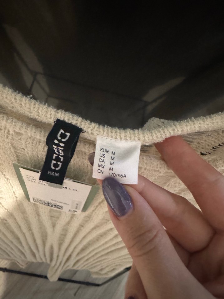 H&M Bej Bohem Salaş Örme Kadın elbise - Görsel 3