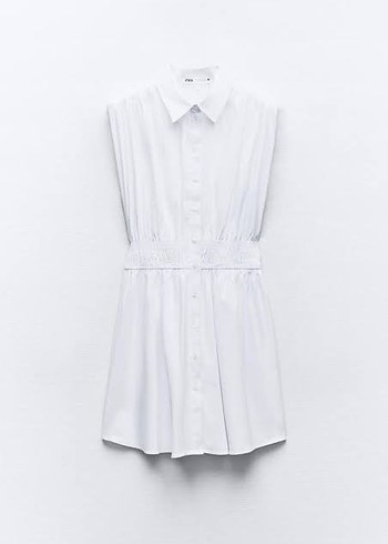 Zara Beyaz Mini Kolsuz Elbise - Görsel 6