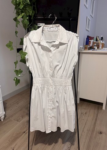 Zara Beyaz Mini Kolsuz Elbise - Görsel 2