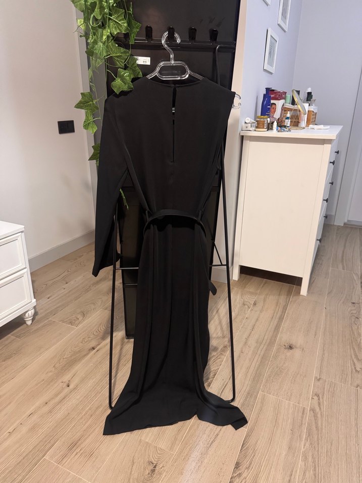 Zara Siyah Kemerli Uzun Kadın Elbise - Görsel 5