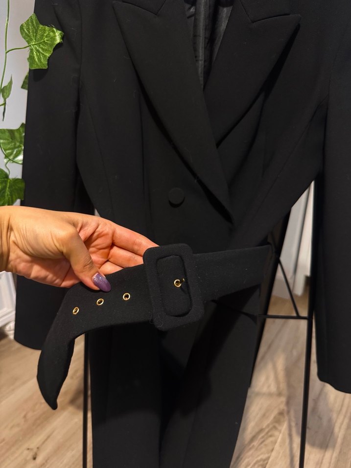 Zara Kemerli Siyah Kadın Blazer - Görsel 3