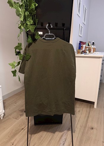 Erkek Haki Keten Kısa Kollu Tişört - Görsel 5