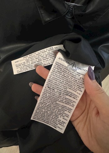 Zara Siyah Deri Kemerli Uzun Kadın Ceket - Görsel 5