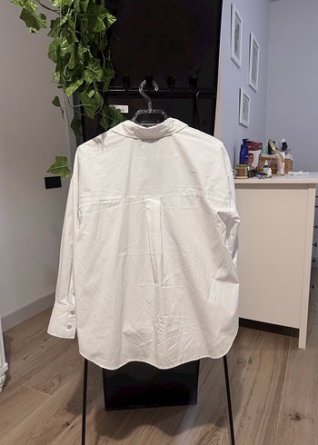 Zara BeyazBasic Kadın Gömlek - Görsel 5