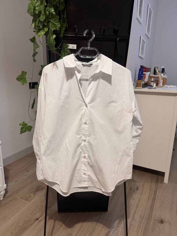 Zara BeyazBasic Kadın Gömlek - Görsel 2