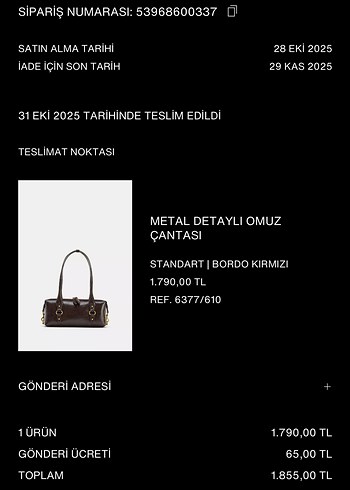 Zara Kahverengi Deri Kadın Omuz Çantası - Görsel 10