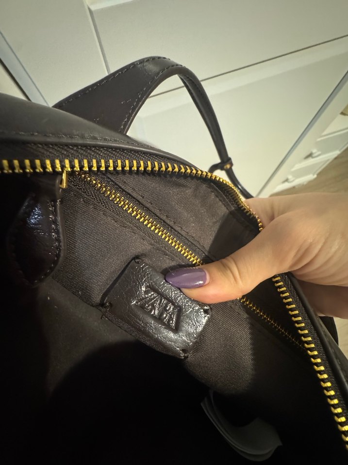 Zara Kahverengi Deri Kadın Omuz Çantası - Görsel 4