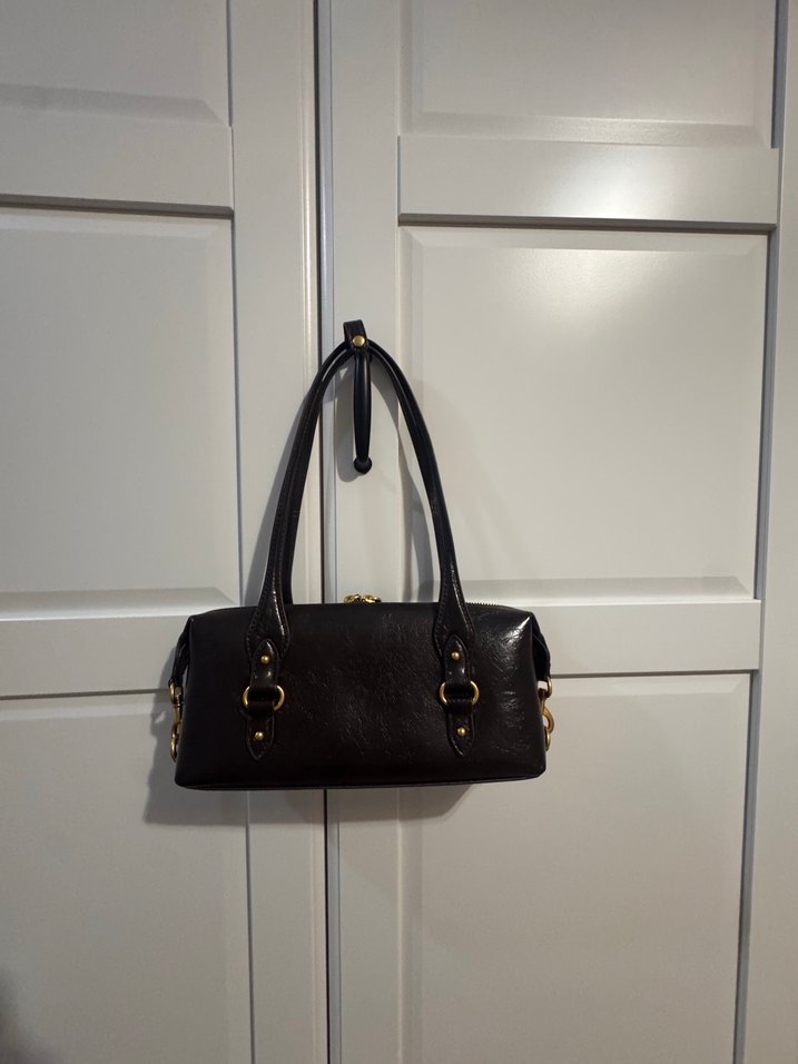 Zara Kahverengi Deri Kadın Omuz Çantası - Görsel 5