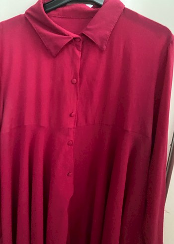 Pembe Saten Görünümlü Düğmeli Hamile Bluzu - Görsel 2