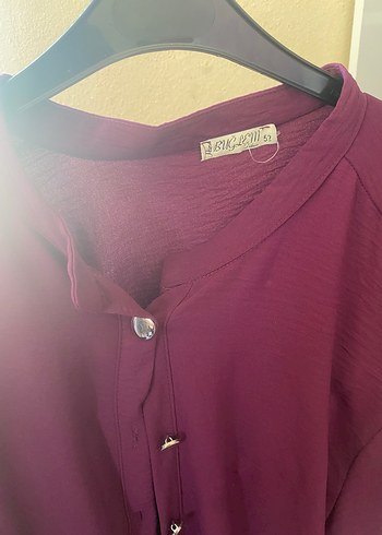 Bordo Düğmeli ayrobin Kadın Gömlek