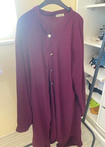 Zara Bordo Düğmeli ayrobin Kadın Gömlek