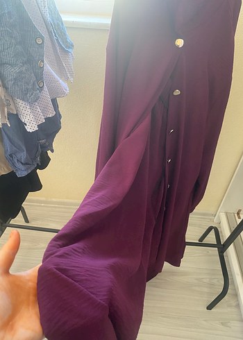 52 Beden Bordo Düğmeli ayrobin Kadın Gömlek
