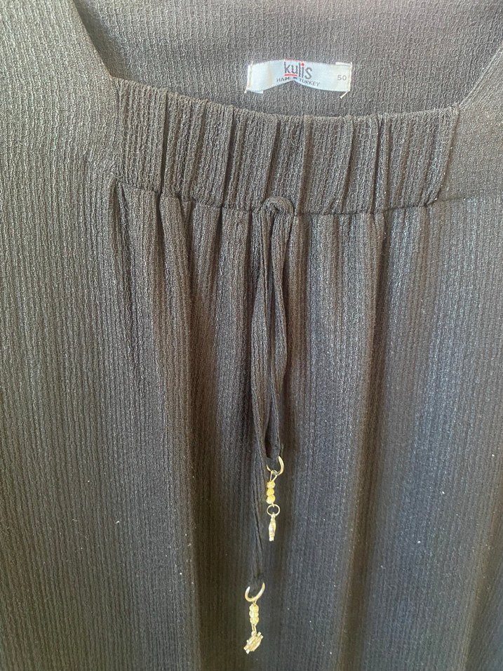 Püsküllü Siyah Uzun  Elbise - Görsel 2