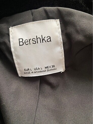 l Beden siyah Renk Bershka Kapüşonlu Peluş Ceket