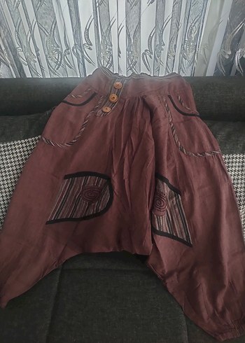 Diğer Düğmeli Bohem Tarzı Kadın Şalvar Pantolon