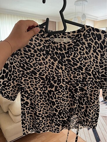 Leopar desenli crop