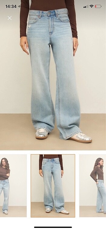 Stradivarius Stradivarius D90 Straight Geniş Paça Jean