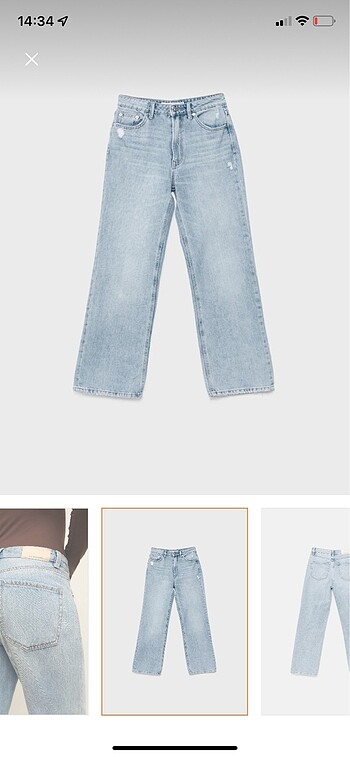 36 Beden Stradivarius D90 Straight Geniş Paça Jean